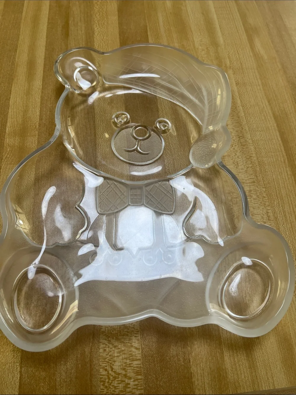 #2682*”9x13” Clear Teddy Bear Shaped Serving Dish - Transparent